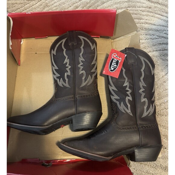 Justin Women’s Size 8B Rosella Western Cowboy Boot Round Toe Brown L2720 - Picture 9 of 10